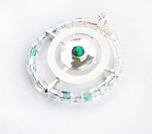 Load image into Gallery viewer, Space Saucer Sterling and Glass Pendant with Opal Center