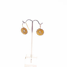 Load image into Gallery viewer, Dainty Bronze Flower Earrings with Clear CZ