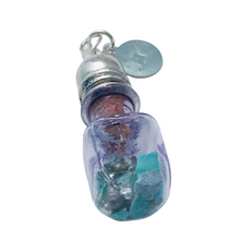 Load image into Gallery viewer, December Birthstone Pendant - Birthstones in a Bottle - Vial Necklace - Turquoise, Glass and Sterling Silver Handmade
