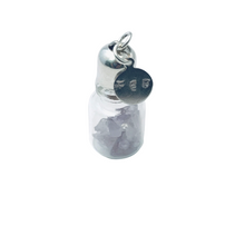 Load image into Gallery viewer, February Birthstone Pendant - Birthstones in a Bottle - Vial Necklace - Amethyst, Glass and Sterling Silver Handmade