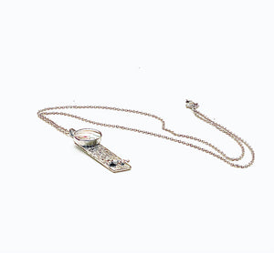 Mother of Pearl, Sterling Silver and 22K Gold Pendant Necklace