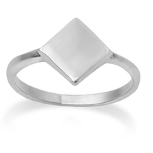 Load image into Gallery viewer, Sterling Silver Diamond Shaped Signet Ring