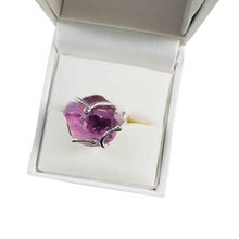 Load image into Gallery viewer, Natural Amethyst Sterling Silver Adjustable Ring, Earth&#39;s Treasures Collection,February Birthstone