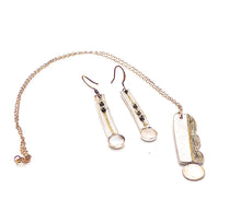 Load image into Gallery viewer, Sterling Silver and 22K Yellow Gold Rectangular Pendant with Gold Filled Chain