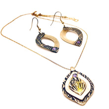 Load image into Gallery viewer, Bronze Overlay Earrings with Amethyst