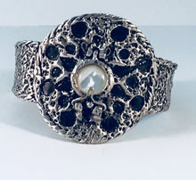 Load image into Gallery viewer, Sterling Silver Cuff with Interchangeable Center 12mm Stone, Harmony Mandala Series