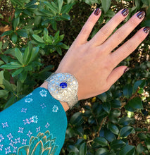 Load image into Gallery viewer, Sterling Silver Cuff with Interchangeable Center 12mm Stone, Harmony Mandala Series