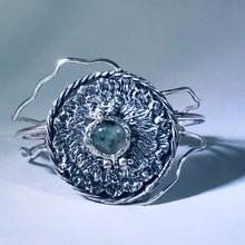 Load image into Gallery viewer, Sterling Silver Cuff, Harmony Mandala Series,with Inter changeable Center 12mm Stone