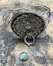 Load image into Gallery viewer, Sterling Silver Cuff, Harmony Mandala Series,with Inter changeable Center 12mm Stone