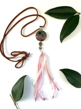 Load image into Gallery viewer, Pink Fringed Tassel Pendant, Sterling Silver, Ocean Jasper, Abalone