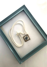 Load image into Gallery viewer, Sterling Silver & Moss Agate Pendant Necklace, Harmony Geometric Series, Interchangeable Stone Feature on Leather