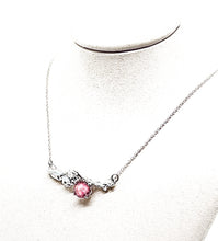 Load image into Gallery viewer, Organic Bar Style Necklace, Sterling Silver, Pink Tourmaline, Sterling Chain