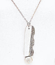 Load image into Gallery viewer, Sterling Silver and 22K Yellow Gold Rectangular Pendant with Gold Filled Chain