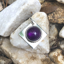 Load image into Gallery viewer, Amethyst AAA Quality Cabochon Pendant, Sterling Silver, February Birthstone,  Earth&#39;s Treasures Collection