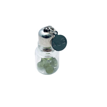Load image into Gallery viewer, August Birthstone Pendant - Birthstones in a Bottle - Vial Necklace - Peridot, Glass and Sterling Silver Handmade