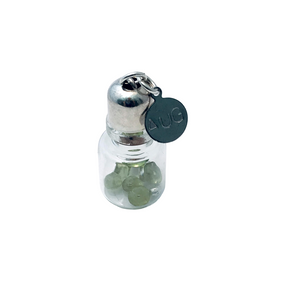 August Birthstone Pendant - Birthstones in a Bottle - Vial Necklace - Peridot, Glass and Sterling Silver Handmade