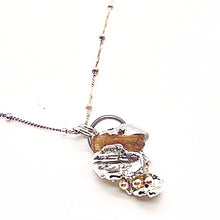 Load image into Gallery viewer, Abstract Silver Necklace Set with Natural Topaz Crystal and 22K Gold Accents