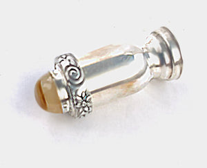 Collectible Bottle, Handmade Sterling Silver with Carnelian Eye Agate