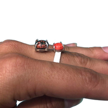 Load image into Gallery viewer, Coral and Ocean Jasper Sterling Wrap Ring, Adjustable, Earth&#39;s Treasures Collection