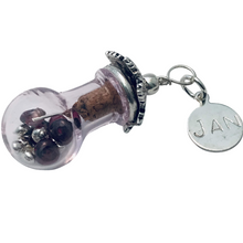 Load image into Gallery viewer, January Birthstone Pendant - Birthstones in a Bottle - Vial Necklace - Garnet, Glass and Sterling Silver Handmade