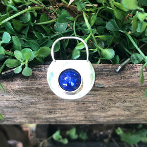 Lapis Lazuli Round Stone Sterling Silver Pendant, Earth's Treasures Collection