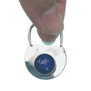 Lapis Lazuli Round Stone Sterling Silver Pendant, Earth's Treasures Collection