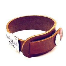 Load image into Gallery viewer, Proverbs 22:6 Sterling Silver Bible Verse on Brown Leather Wide Bracelet