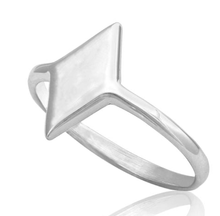 Load image into Gallery viewer, Diamond Shaped Dainty Signet Ring - Sterling Silver