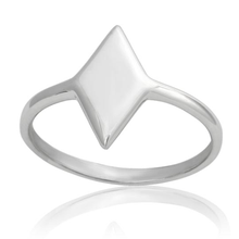 Load image into Gallery viewer, Diamond Shaped Dainty Signet Ring - Sterling Silver