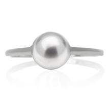 Load image into Gallery viewer, Sterling Silver Sphere Ring - High Polish - Rhodium Plated