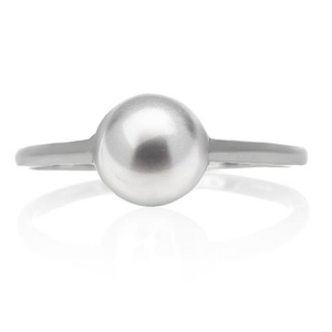 Sterling Silver Sphere Ring - High Polish - Rhodium Plated