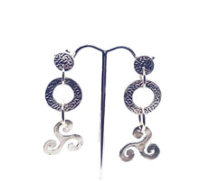 Load image into Gallery viewer, Triskelion (Celtic) Sterling Silver Dangle Earrings