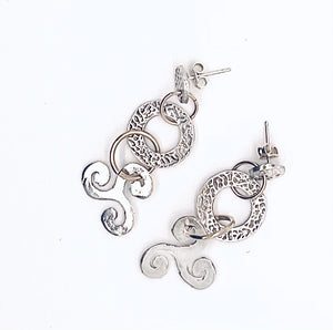 Triskelion (Celtic) Sterling Silver Dangle Earrings