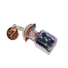 Load image into Gallery viewer, Leo, Onyx, July 23 - Aug 23, Zodiac Birthstone Pendant, Glass, Sterling Silver, Copper on Brown, Beige or Black Leather Necklace