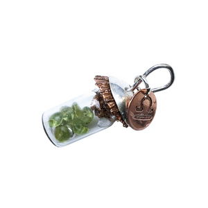 Libra, Peridot, Sept 23 - Oct 23 Zodiac Birthstone Pendant, Glass, Sterling Silver, Copper on Brown, Beige or Black Leather Necklace
