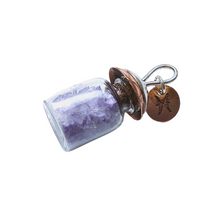 Load image into Gallery viewer, Pisces, Amethyst, Feb. 19 - March 20,   Zodiac Birthstone Pendant, Glass, Sterling Silver, Copper on Brown, Beige or Black Leather Necklace