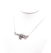 Load image into Gallery viewer, Organic Bar Style Necklace, Sterling Silver, Indicolite Tourmaline, Sterling Chain