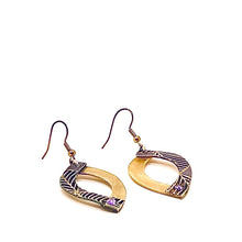 Load image into Gallery viewer, Bronze Overlay Earrings with Amethyst