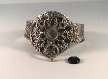 Load image into Gallery viewer, Sterling Silver Cuff with Interchangeable Center 12mm Stone, Harmony Mandala Series