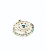 Load image into Gallery viewer, Space Saucer Sterling and Glass Pendant with Opal Center